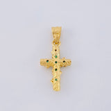 Dije Cruz Tronco Esmeraldas 80Pts 2 g / 1 1/4 in Oro Amarillo 18K