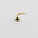 Piercing Chispa Negra 0.1 g / 1/2 in Oro Amarillo 18K