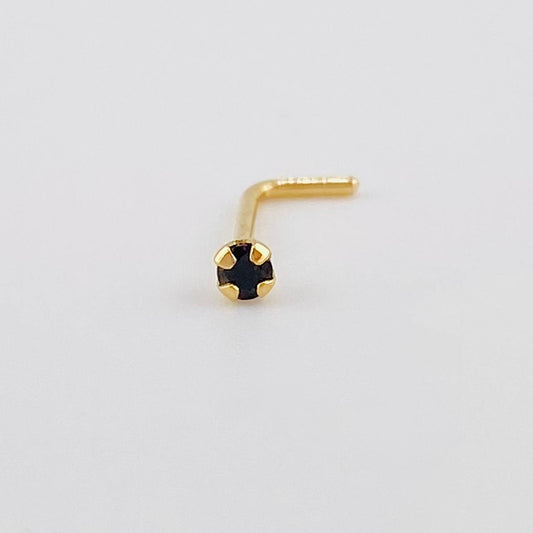 Piercing Chispa Negro 0.1 g / 1/2 in Oro Amarillo 18K