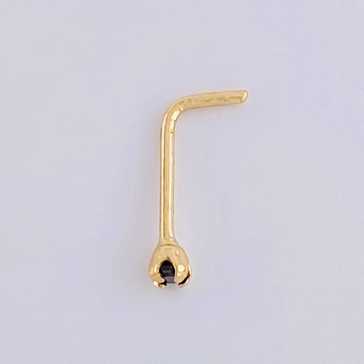 Piercing Chispa Negra 0.1 g / 1/2 in Oro Amarillo 18K