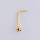 Piercing Chispa Negra 0.1 g / 1/2 in Oro Amarillo 18K