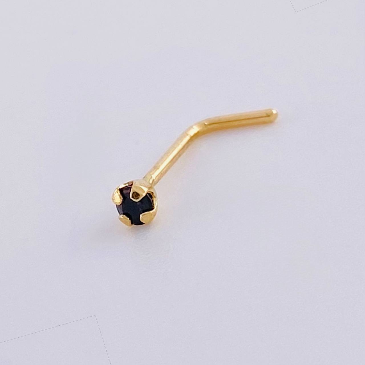 Piercing Chispa Negra 0.1 g / 1/2 in Oro Amarillo 18K