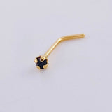 Piercing Chispa Negra 0.1 g / 1/2 in Oro Amarillo 18K