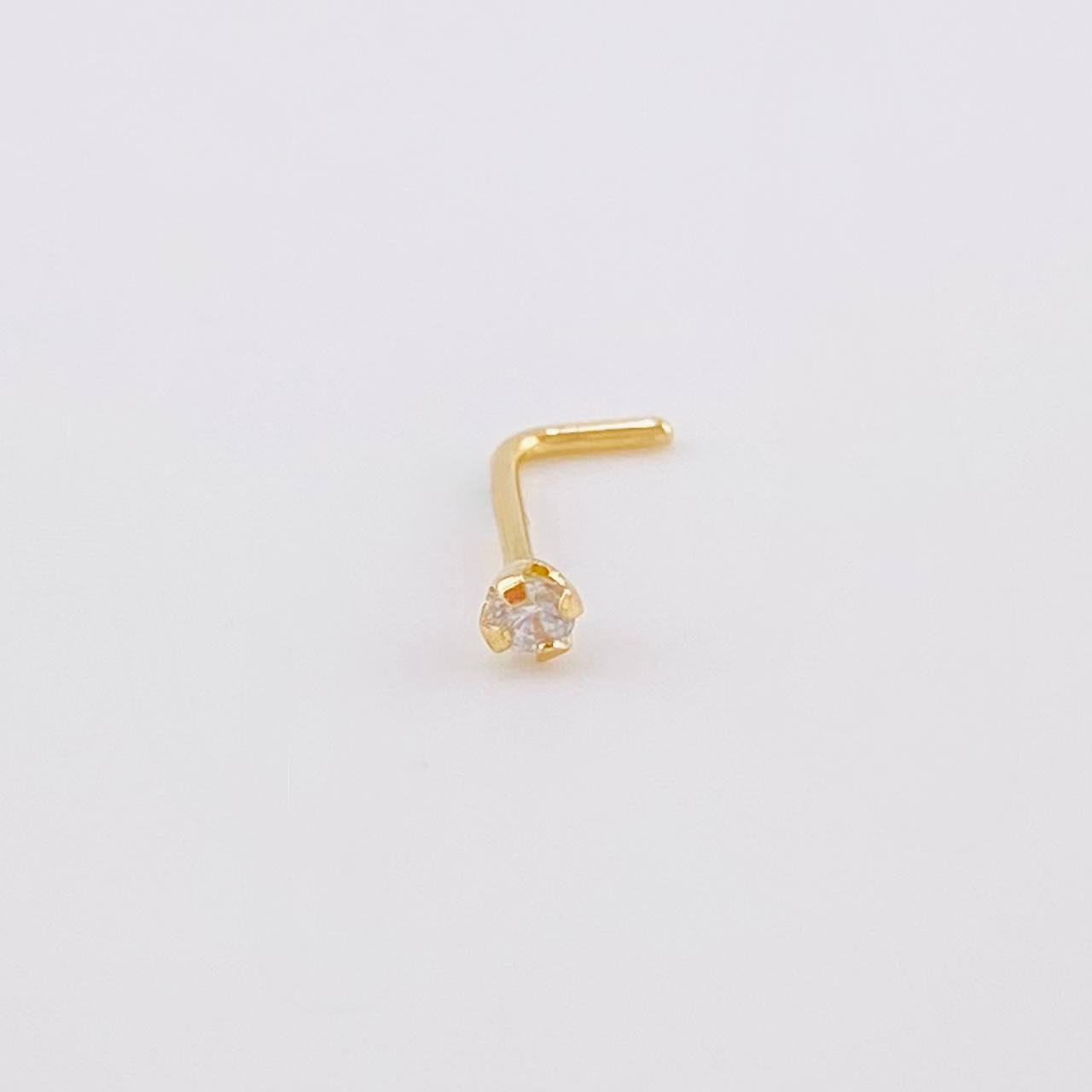 Piercing Chispa Blanca 0.1 g / 1/2 in Oro Amarillo 18K