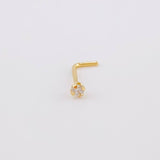 Piercing Chispa Blanca 0.1 g / 1/2 in Oro Amarillo 18K