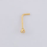 Piercing Chispa Blanca 0.1 g / 1/2 in Oro Amarillo 18K