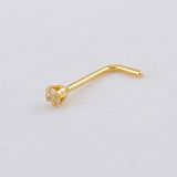 Piercing Chispa Blanca 0.1 g / 1/2 in Oro Amarillo 18K