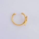 Piercing Earcuff Simulador Aro Mariposa 0.55 g / 1/2 in Oro Amarillo 18K