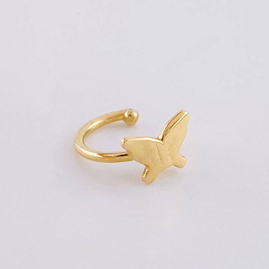 Piercing Earcuff Simulador Aro Mariposa 0.55 g / 1 cm Oro Amarillo 18K