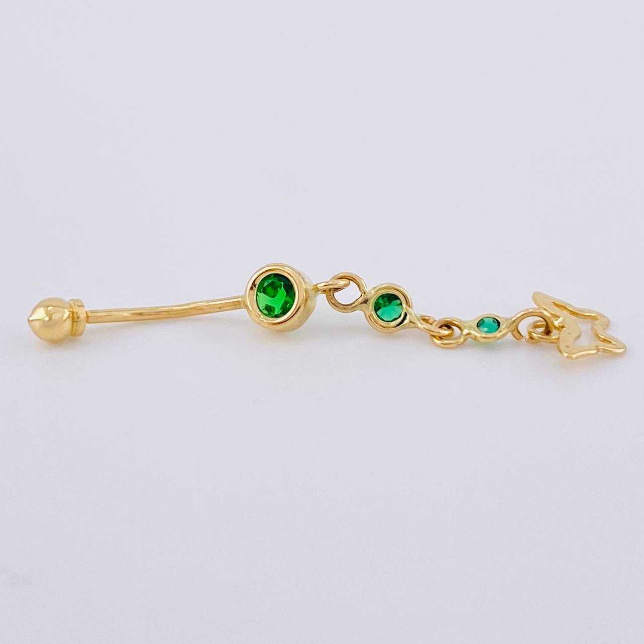 Piercing Mariposa Burbujas Colgantes 0.8 g / 1 1/2 in Oro Amarillo 18K