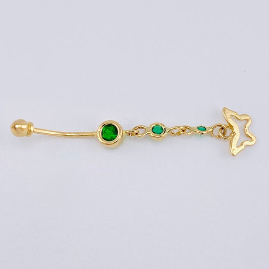Piercing Mariposa Colgante 0.8 g / 1 1/2 in Oro Amarillo 18K