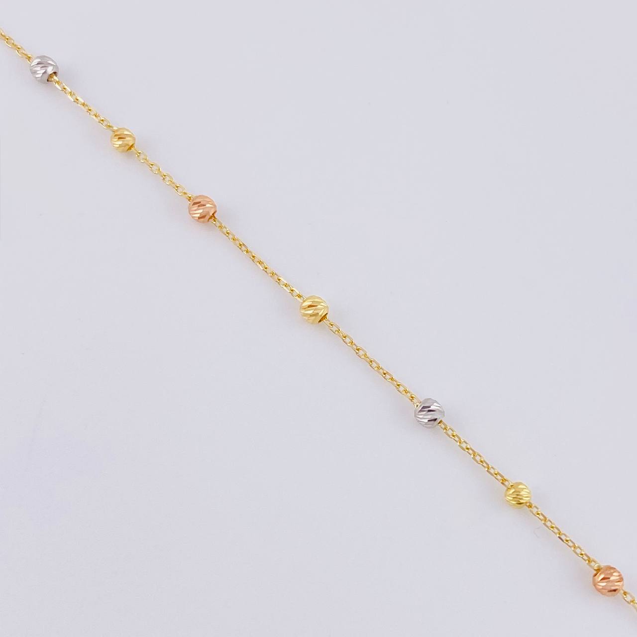 Rosario Virgen Milagrosa Cruz Lisa 2.8 g / 18 in / 0.9 mm Tres Oros 18K