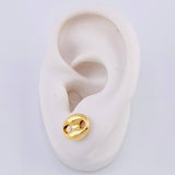 Stud Earrings GC 1g / in / 9.6mm Yellow Gold 18K