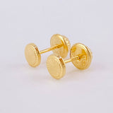 Diamond Cut Circle Stud Earrings 0.5g / in / 5mm Yellow Gold 18K