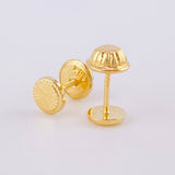 Diamond Cut Circle Stud Earrings 0.5g / in / 5mm Yellow Gold 18K