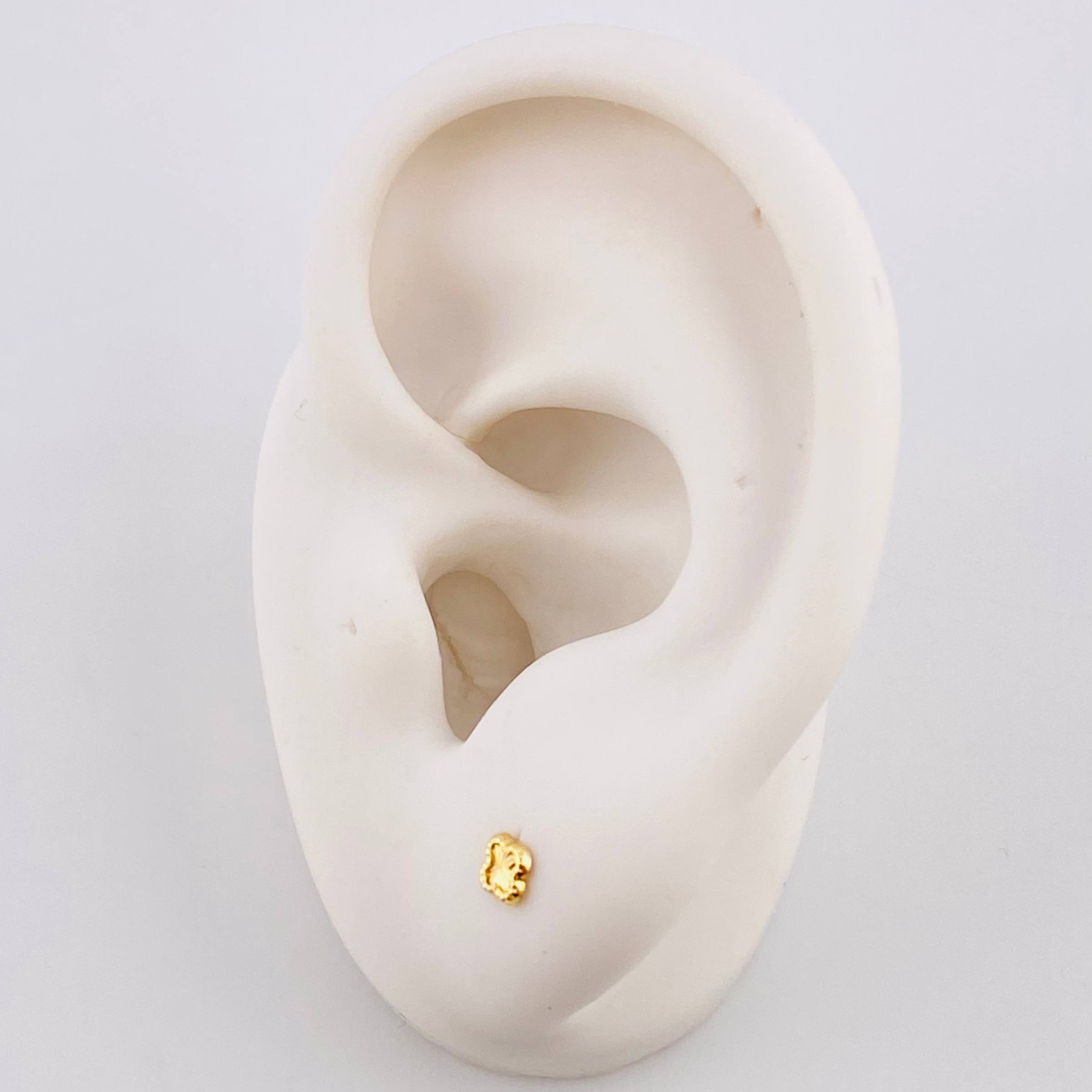 Stud Earrings Clover Diamond Cut 0.4g / in / 4.1mm Yellow Gold 18K