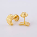 Topos Media Luna Diamantada 0.65g / in / 8mm Oro Amarillo 18K