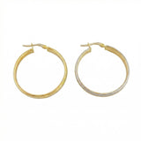 Candongas Escamado Parcial 3.75gr / 1 1/4 in / Dos Oros Amarillo Blanco 18K *