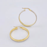 Candongas Escamado Parcial 3.75gr / 1 1/4 in / Dos Oros Amarillo Blanco 18K *