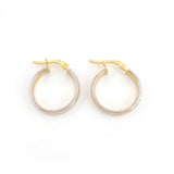 Candongas Carril Escamado 2.1gr / 3/4 in / Dos Oros Amarillo Blanco 18K *