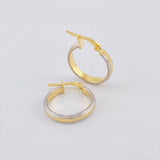 Candongas Carril Escamado 2.1gr / 3/4 in / Dos Oros Amarillo Blanco 18K *