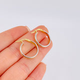 Candongas Carril Escamada 1.9gr / 3/4 in / Dos Oros Amarillo Blanco 18K