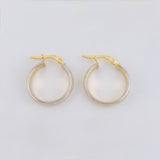 Candongas Carril Escamada 1.9gr / 3/4 in / Dos Oros Amarillo Blanco 18K