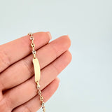 Pulso Bebé Gc Placa Rectangular Lisa 1.4gr / 5 3/4 in / 3.2mm Tres Oros 18K ©