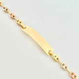 Pulso Bebé Gc Placa Rectangular Lisa 1.45gr / 5 3/4 in / 3.2mm Tres Oros 18K *