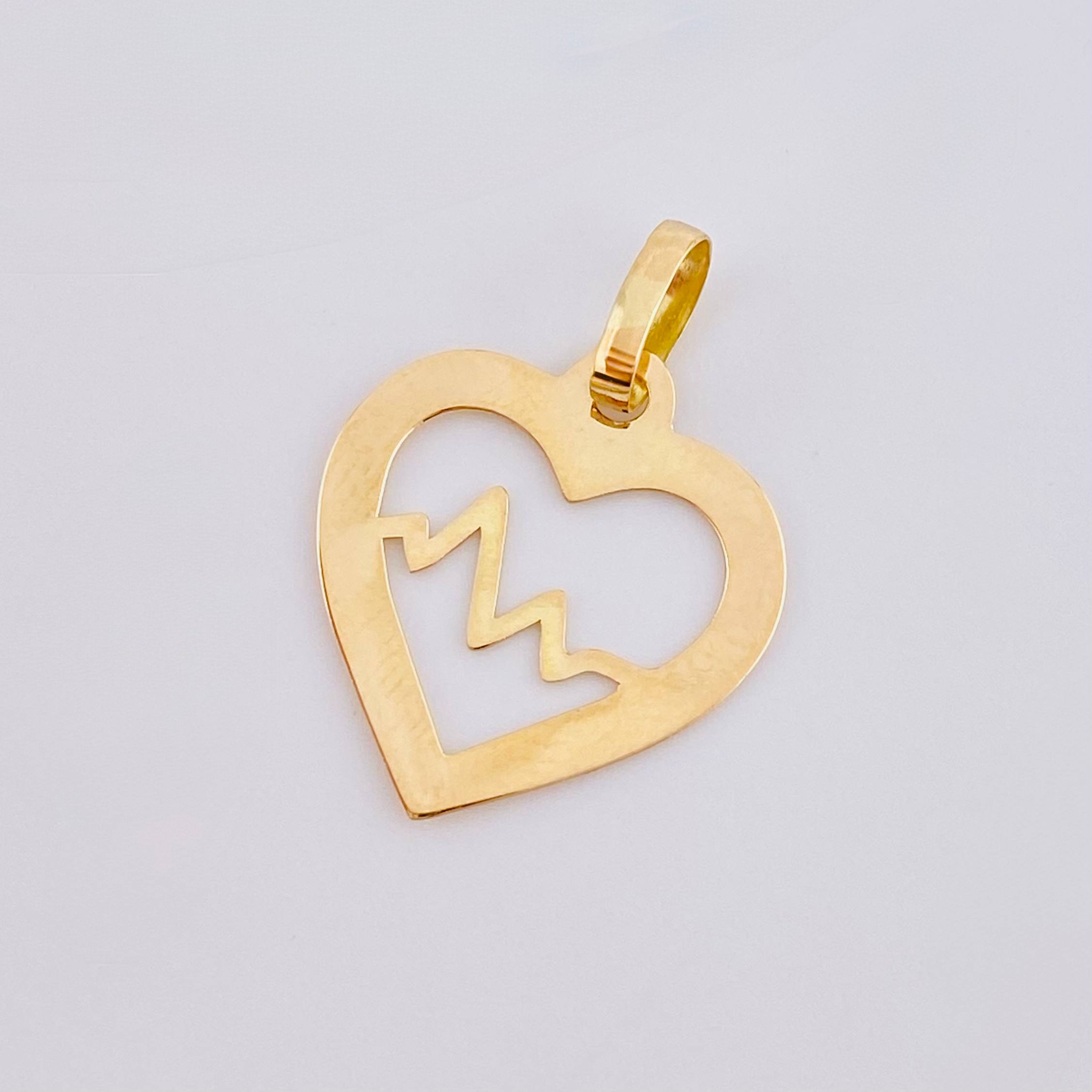 Dije Latido Corazon 0.5gr / 3/4 in / Oro Amarillo 18K