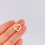 Dije  Latido Corazon 0.45gr / 3/4 in / Oro Amarillo 18K ©