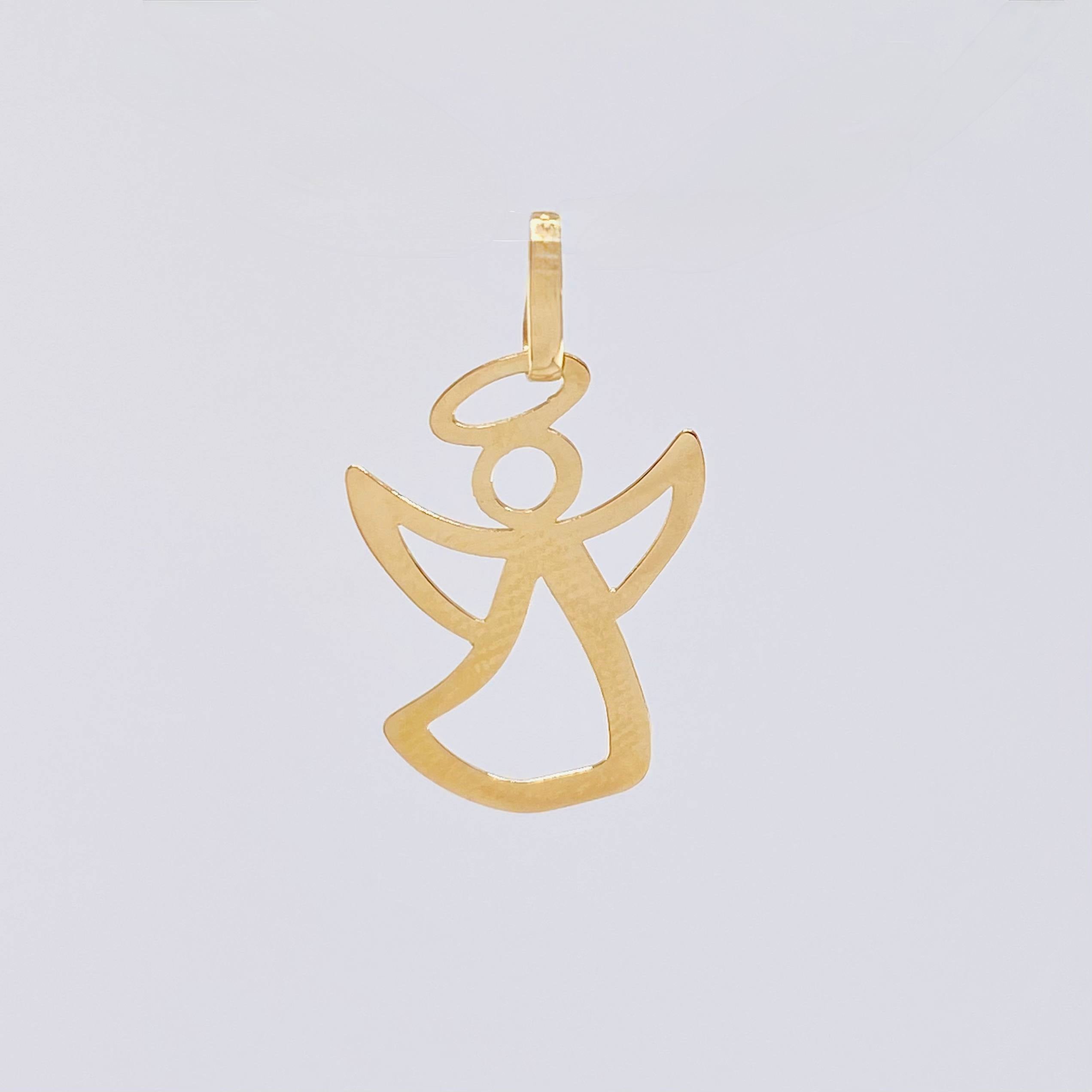 Angel Silhouette Pendant 0.4 g / 3/4 in 18K Yellow Gold