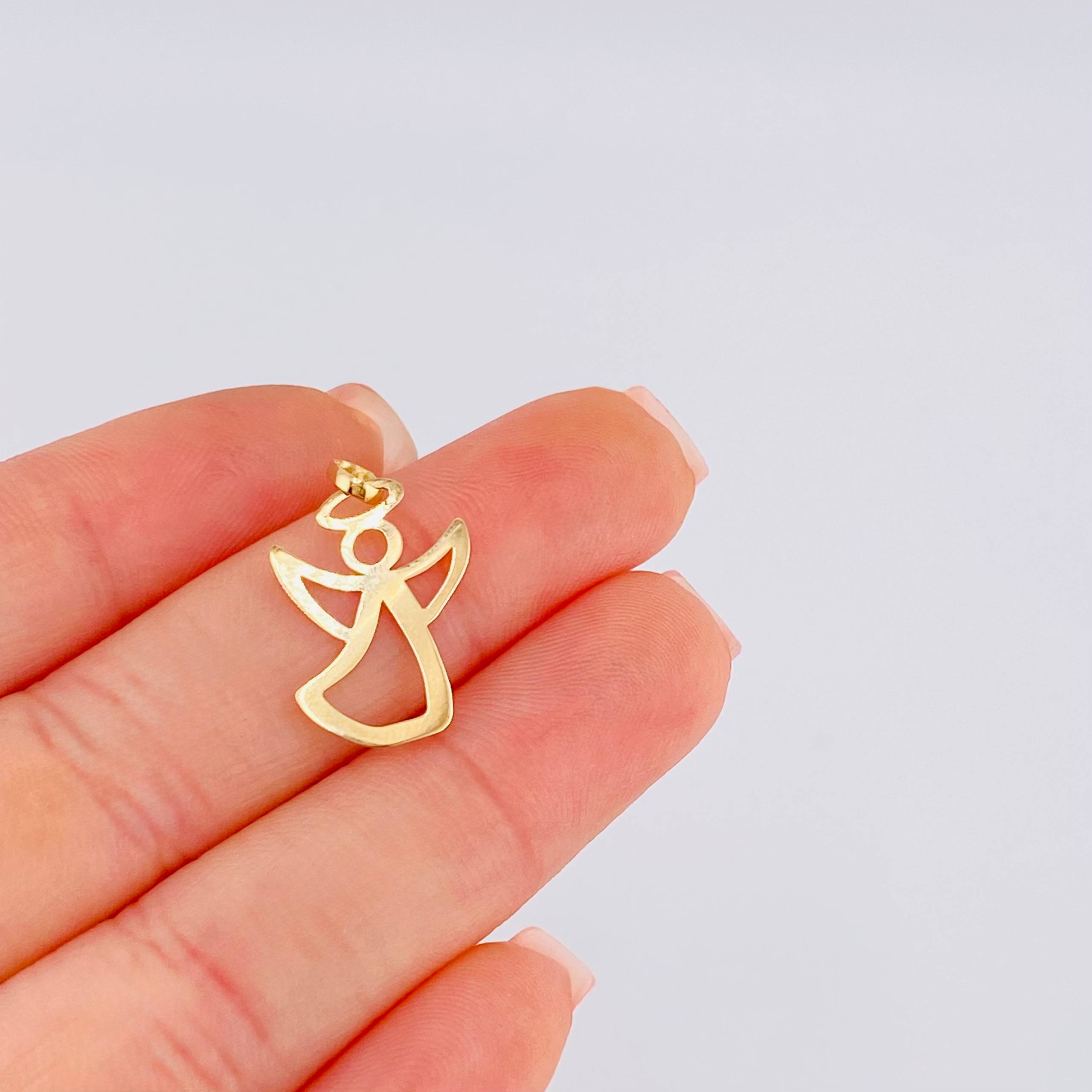 Angel Silhouette Pendant 0.4 g / 3/4 in 18K Yellow Gold