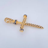 Pendant Nail Cross 4.25gr / 1.9in / Two-Tone Black Yellow 18K $