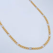 Cadena Figaro 3.1gr / 59.8cm / Dos Oros Amarillo Blanco +1 18K $