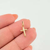 Dije Cruz Puntas Planas 0.35gr / 3/4 in / Oro Amarillo 18K *