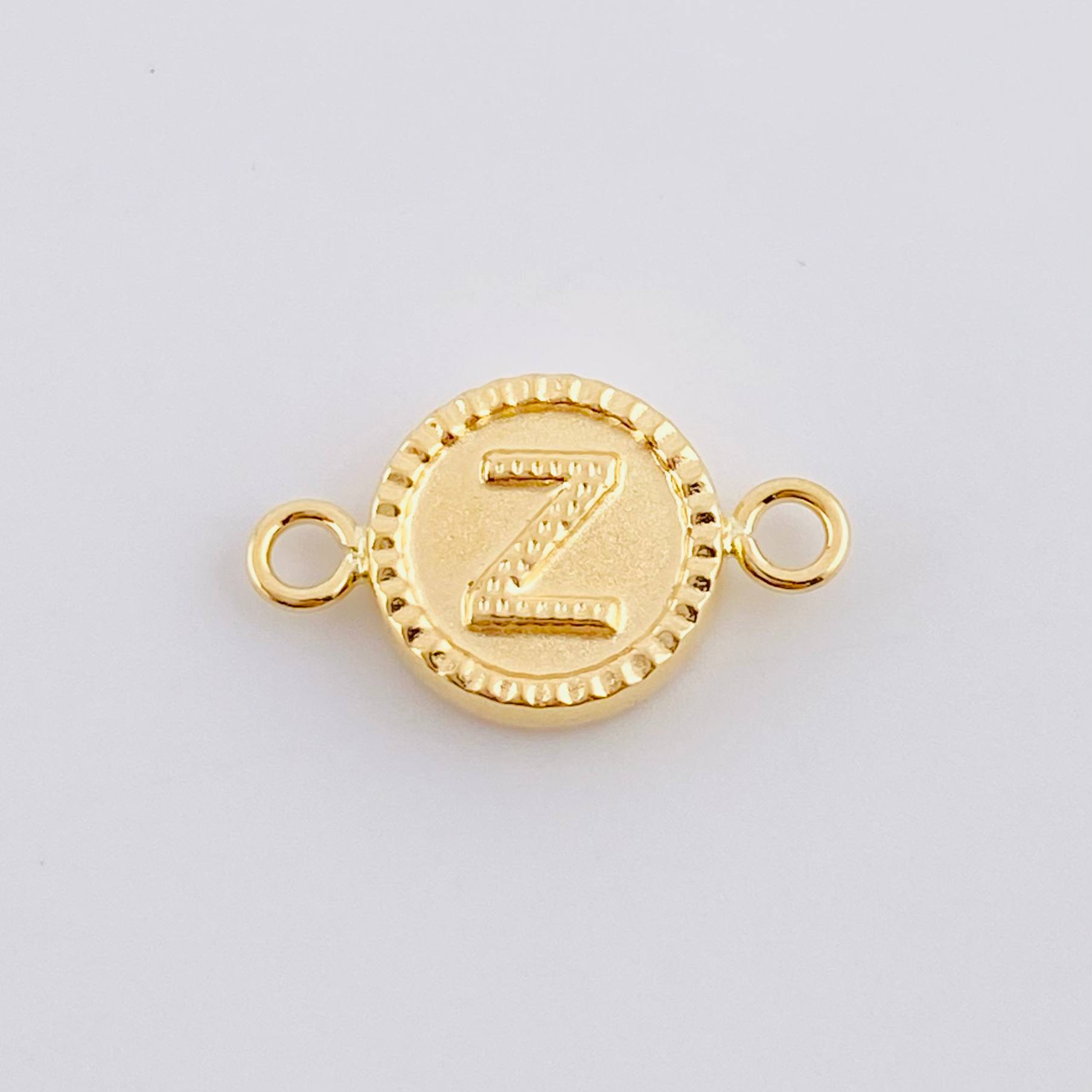 Charm Letter Z Double Texture 0.6g / 3/4 in 18K Yellow Gold