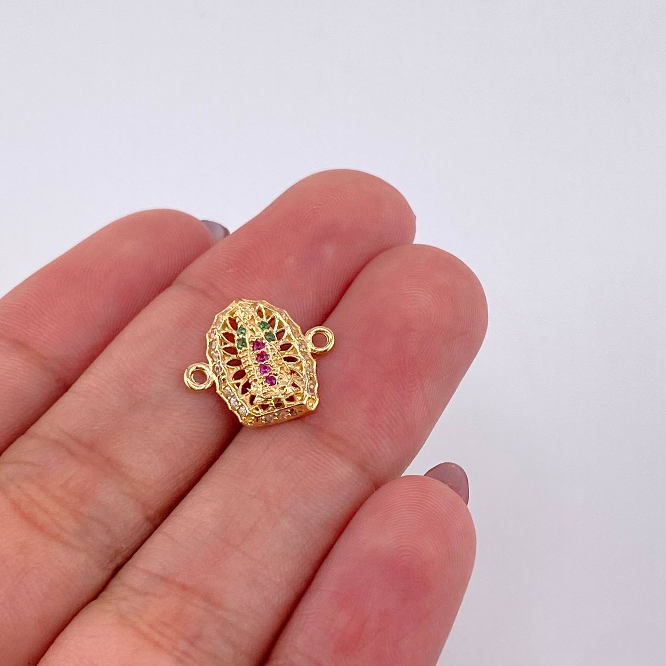 Herraje Virgen de Guadalupe 1.2g / 1/2 in Oro Amarillo 18K