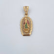 Dije Virgen Guadalupe 3.05gr / 3.1cm / Circones Blancos Verdes Fucsias Oro Amarillo 18K $