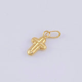 Dije Cruz Lisa 0.2 g / 1/2 in Oro Amarillo 18K