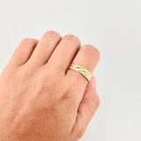 Set Argolla Malla Zig-Zag Diamantada Mate 5.35 g Oro Amarillo 18K (A.C)