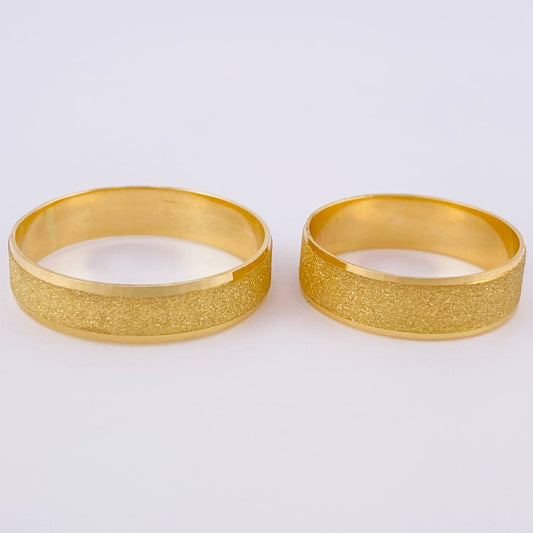 Set Argolla Diamantada Carril Mate 5.65 g Oro Amarillo 18K (A.C)