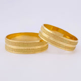 Set Argolla Doble Linea Mate 5.2 g Oro Amarillo 18K (A.C)