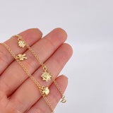 Pulso Espiga Dijes 2.75 g / 7 1/2 in / 1.6 mm Oro Amarillo 18K