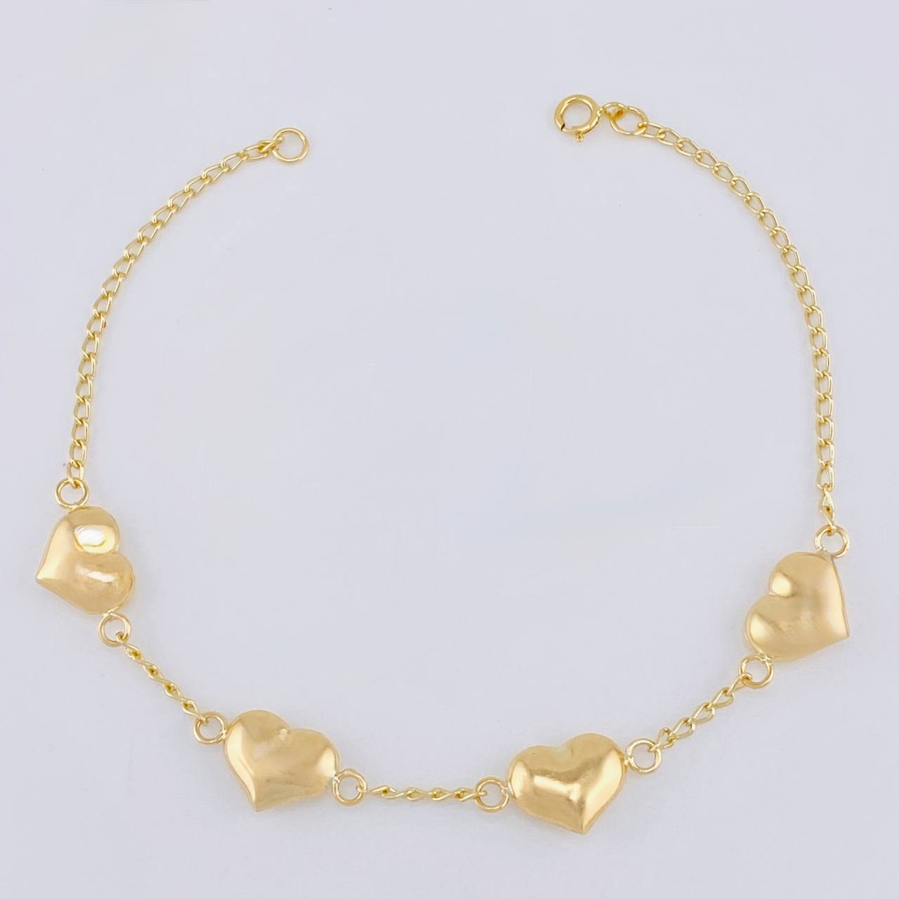 Pulso Cuarteto De Corazones 2.85 g / 7 1/2 in / 1.6 mm Oro Amarillo 18K