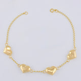 Pulso Cuarteto De Corazones 2.85 g / 7 1/2 in / 1.6 mm Oro Amarillo 18K