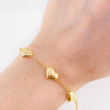 Pulso Cuarteto De Corazones 2.85 g / 7 1/2 in / 1.6 mm Oro Amarillo 18K