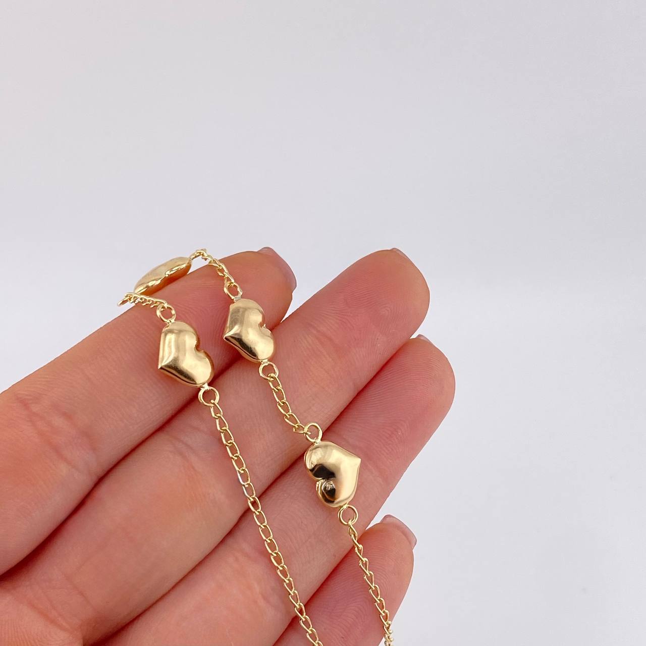 Pulso Cuarteto De Corazones 2.85 g / 7 1/2 in / 1.6 mm Oro Amarillo 18K