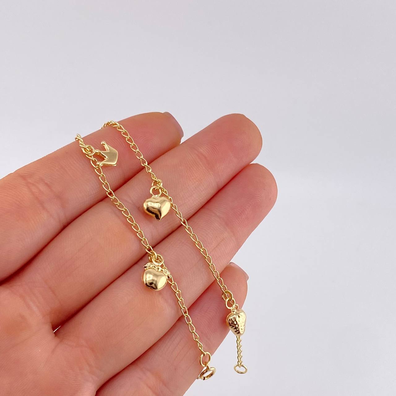 Pulso Espiga Dijes 2.7 g / 7 1/2 in / 1.6 mm Oro Amarillo 18K