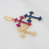 Dije Tres Cruces 1.4gr / 1 in / Dos Oros Negro Amarillo 18K $
